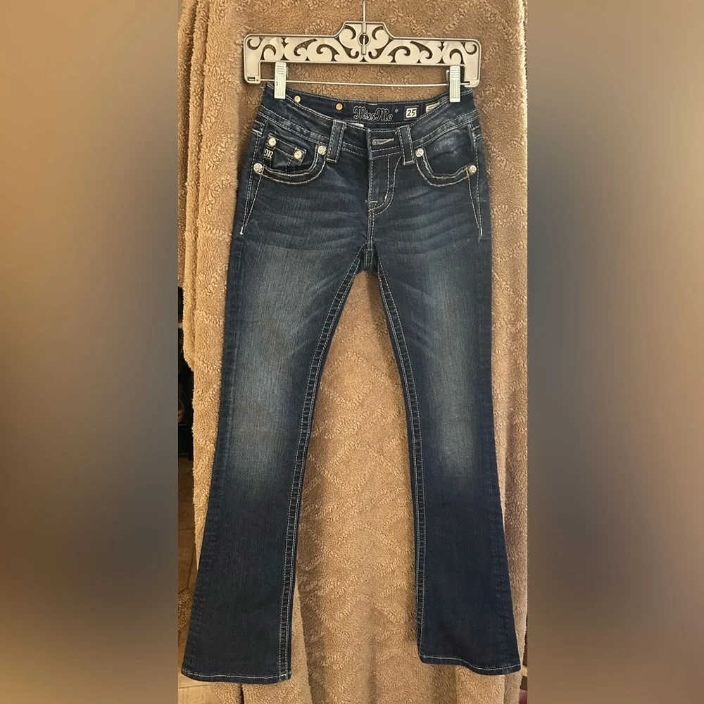 Miss Me Dark Blue Boot Cut Jeans - Picture 1 of 13